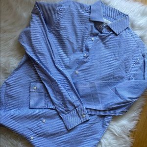 Ben Sherman Tailored Slim Fit Blue/White Stripe Dress Shirt - Size 15 1/2